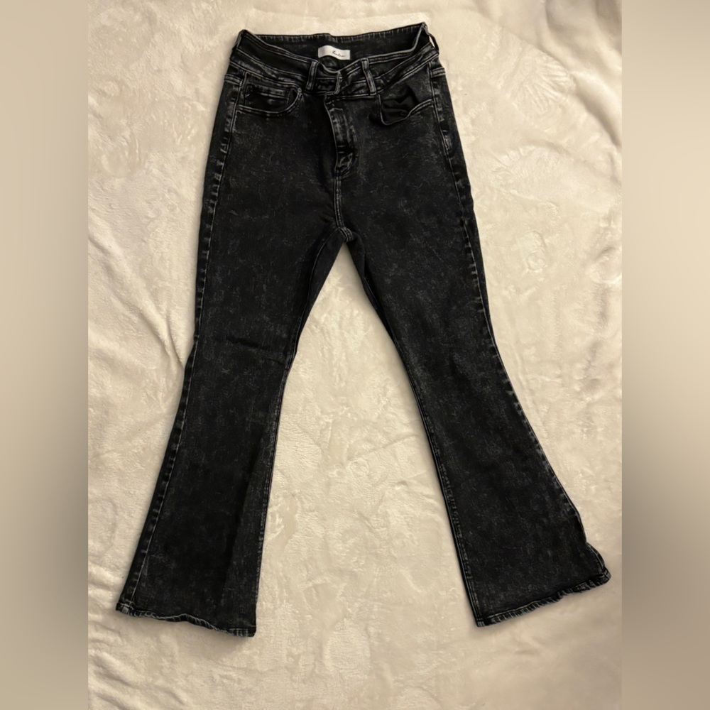 KanCan-Amirah ultra high rise flare jeans - Black - 16W